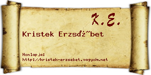Kristek Erzsébet névjegykártya
