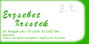 erzsebet kristek business card